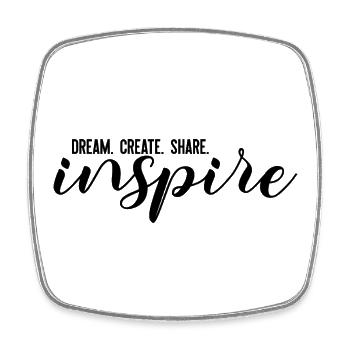 RÊVER. CRÉER. PARTAGER. inspirer - Magnet carré - blanc - Devant