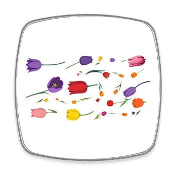 Blumen Frühling Tulpen - Viereckiger Kühlschrankmagnet - Weiß - Vorne