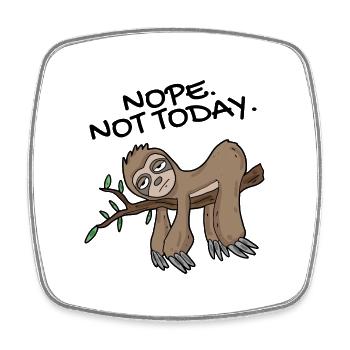 Faultier Nope not today - Viereckiger Kühlschrankmagnet - Weiß - Vorne