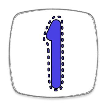 1. 1 AN. 1er ANNIVERSAIRE. ANNIVERSAIRE 1 AN - Magnet carré - blanc - Devant