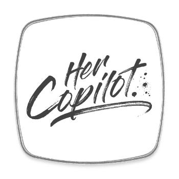 Her Copilot - Square fridge magnet - white - Front