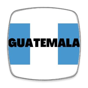 Guatemala in guatemaltekischen Flaggenfarben - Viereckiger Kühlschrankmagnet - Weiß - Vorne