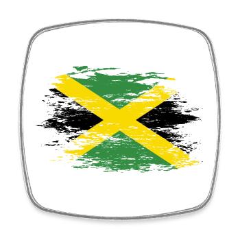 Drapeau de la Jamaïque utilisé - Magnet carré - blanc - Devant
