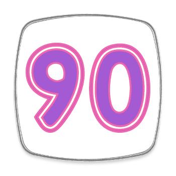 90. 90 JAHRE. 90-JÄHRIGES JUBILÄUM. 90-JÄHRIGES JUBILÄUM. - Viereckiger Kühlschrankmagnet - Weiß - Vorne