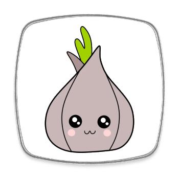 Kawaii Onion Garlic Kawaii Vegetables Kawaii Fruit - Square fridge magnet - white - Front