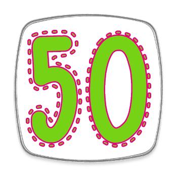 50. 50 YEARS. 50th ANNIVERSARY. 50 YEARS ANNIVERSARY. - Square fridge magnet - white - Front