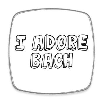 T-shirt de Johann Sebastian Bach - Magnet carré - blanc - Devant