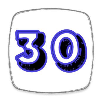 30. 30 JAHRE. 30-JÄHRIGES JUBILÄUM. 30-JÄHRIGES JUBILÄUM. - Viereckiger Kühlschrankmagnet - Weiß - Vorne