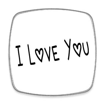 VALENTINSTAG. ICH LIEBE DICH. ICH LIEBE DICH. LIEBE. LIEBE - Viereckiger Kühlschrankmagnet - Weiß - Vorne