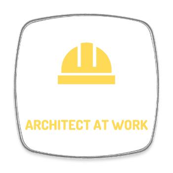 architekt at work - Viereckiger Kühlschrankmagnet - Weiß - Vorne