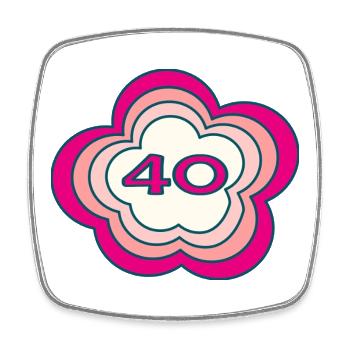 40. 40 JAHRE. 40-JÄHRIGES JUBILÄUM. GEBURTSTAG 40 JAHRE. - Viereckiger Kühlschrankmagnet - Weiß - Vorne
