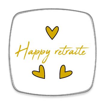 RETIREMENT. RETIREMENT. RETIRED. HAPPY RETIREMENT - Square fridge magnet - white - Front