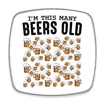 Beer Mug Pattern Collection Birthday 50 - Square fridge magnet - white - Front