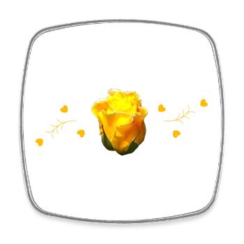 gelbe Rosen - Viereckiger Kühlschrankmagnet - Weiß - Vorne