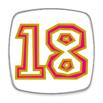 18 - Square fridge magnet - white - Front