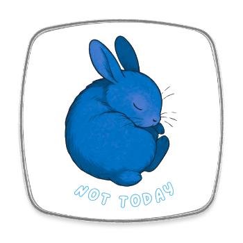 Lapin - Pas aujourd’hui - Magnet carré - blanc - Devant