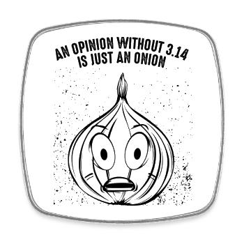 Math Pi onion - Square fridge magnet - white - Front
