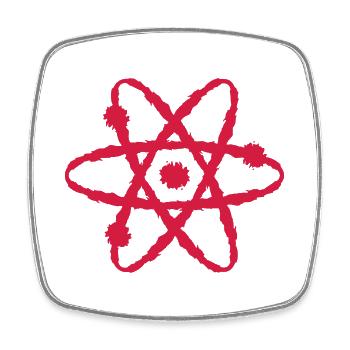 Wissenschaftliches Symbol - Viereckiger Kühlschrankmagnet - Weiß - Vorne