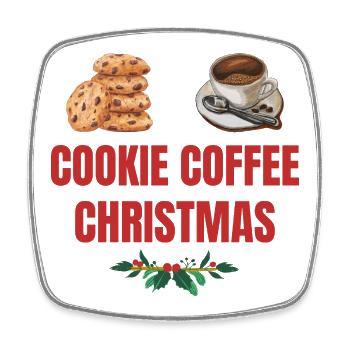 Cookie Coffee Christmas Eve - Square fridge magnet - white - Front