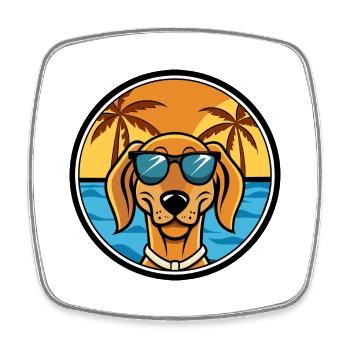 Jugoslawischer Windhund Hunderasse Cartoon Sonnenbrille Strand - Viereckiger Kühlschrankmagnet - Weiß - Vorne
