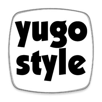 Style Yugo - style unifié des Balkans - Magnet carré - blanc - Devant