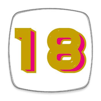 18 - Square fridge magnet - white - Front