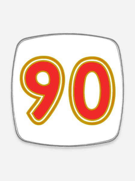 90. 90 ANS. 90e ANNIVERSAIRE. ANNIVERSAIRE 90 ANS. - Magnet carré - blanc