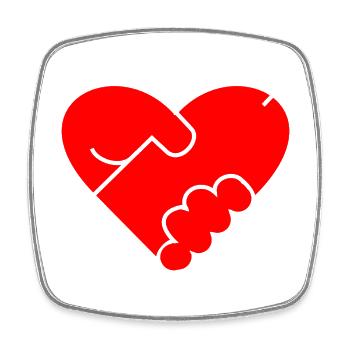 Heart Penis Gift Masturbate Valentine's Day - Square fridge magnet - white - Front