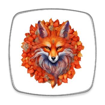 Rotfuchs - Viereckiger Kühlschrankmagnet - Weiß - Vorne