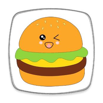 Burger, fast food, essen, kochen Geschenk Koch - Viereckiger Kühlschrankmagnet - Weiß - Vorne