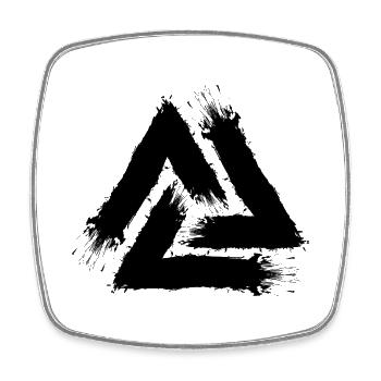 Valknut Symbol Schwarz Symbol Keltisches Symbol - Viereckiger Kühlschrankmagnet - Weiß - Vorne