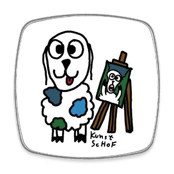 Kunst ScHoF - Viereckiger Kühlschrankmagnet - Weiß - Vorne