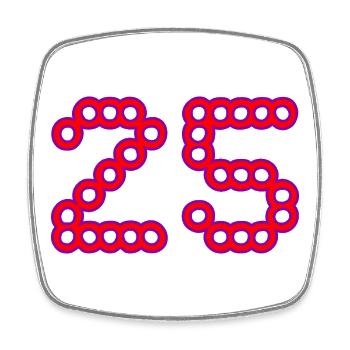 25. 25 YEARS. 25th ANNIVERSARY. 25 YEARS ANNIVERSARY. - Square fridge magnet - white - Front
