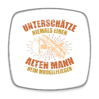 Alt Mann Modellfliegen Spruch Modellbau Modellflug - Viereckiger Kühlschrankmagnet - Weiß - Vorne