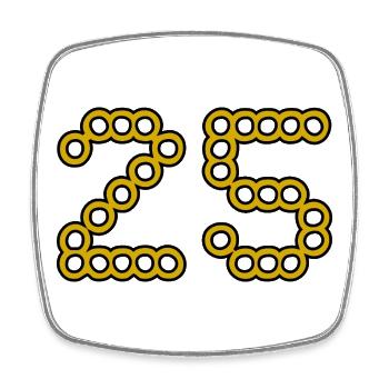 25. 25 YEARS. 25th ANNIVERSARY. 25 YEARS ANNIVERSARY. - Square fridge magnet - white - Front