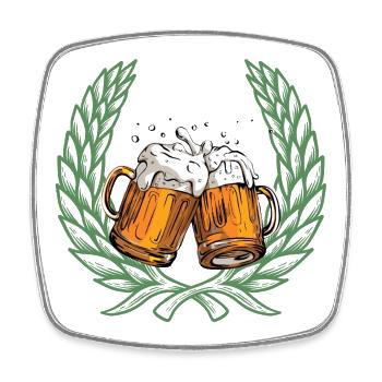 Holy Beer - Square fridge magnet - white - Front