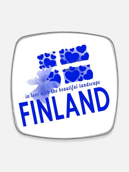 Finnland Finland - Viereckiger Kühlschrankmagnet - Weiß