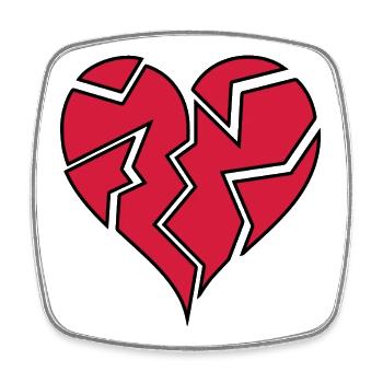 HEARTBROKEN <3 - Viereckiger Kühlschrankmagnet - Weiß - Vorne