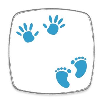Grossesse empreinte main garçon bébé ventre - Magnet carré - blanc - Devant
