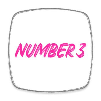 Number 3 - drei - dritter - dritte - 3 - Nummer 3 - Viereckiger Kühlschrankmagnet - Weiß - Vorne