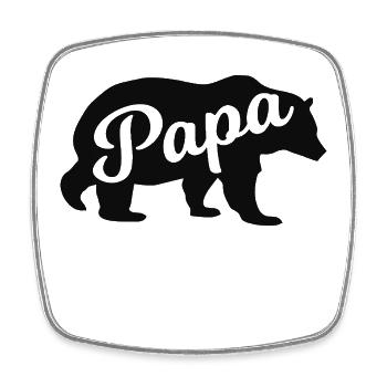 Vater Bär – Geschenk für Väter - Viereckiger Kühlschrankmagnet - Weiß - Vorne