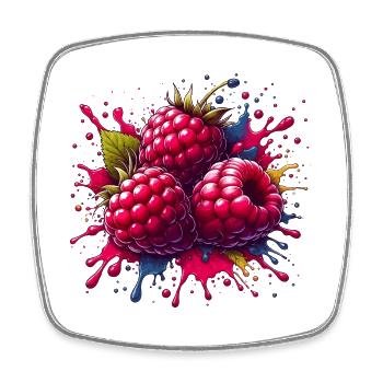 Himbeeren-Farbexplosion - Viereckiger Kühlschrankmagnet - Weiß - Vorne