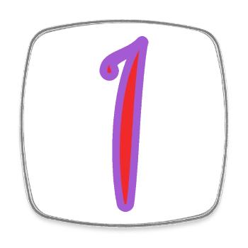 1 - Square fridge magnet - white - Front