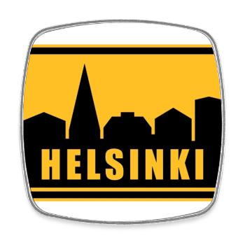 Helsinki - Viereckiger Kühlschrankmagnet - Weiß - Vorne