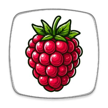 Himbeere, Obst - Viereckiger Kühlschrankmagnet - Weiß - Vorne