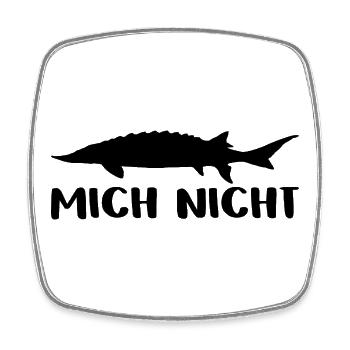 Stör mich nicht - Störsilhouette mit Spruch - Viereckiger Kühlschrankmagnet - Weiß - Vorne