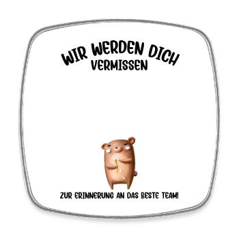 Wir werden dich Vermissen beste Team Abschied - Viereckiger Kühlschrankmagnet - Weiß - Vorne