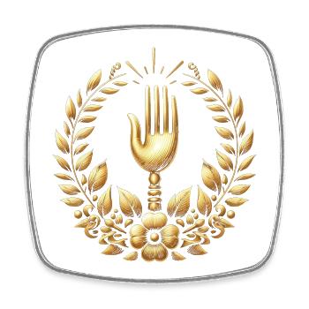 Logo de la fourchette Gourmet - Magnet carré - blanc - Devant