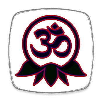 Om Mani Padme Hum Buddha Mantra Mandala Neon Blau - Viereckiger Kühlschrankmagnet - Weiß - Vorne