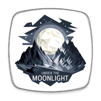 Under The Moonlight - Square fridge magnet - white - Front